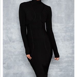 Mistress Rocks Machismo Black Ribbed Bandage Midi